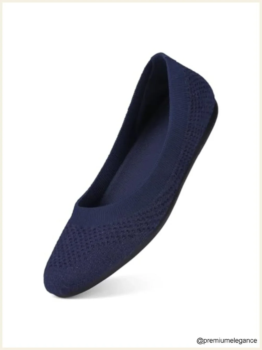 Minimalist Ballet Flats Round Toe Knit Flats Comfortable Slip On Work Office